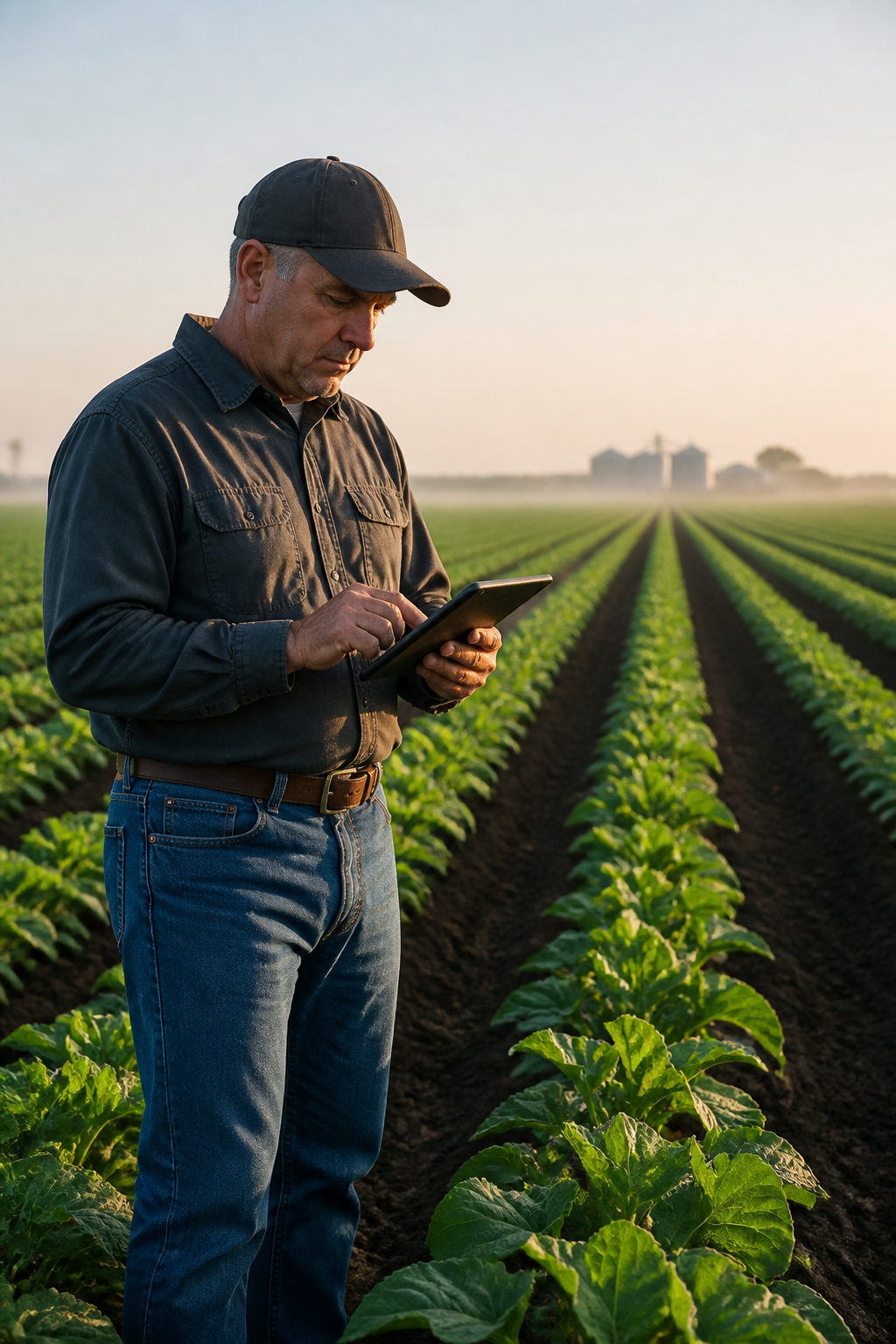 Precision farming tools across working farmland